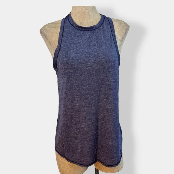 Lululemon Singlet Split Back Tank Top Heathered Astro Blue 4 - Picture 2 of 4